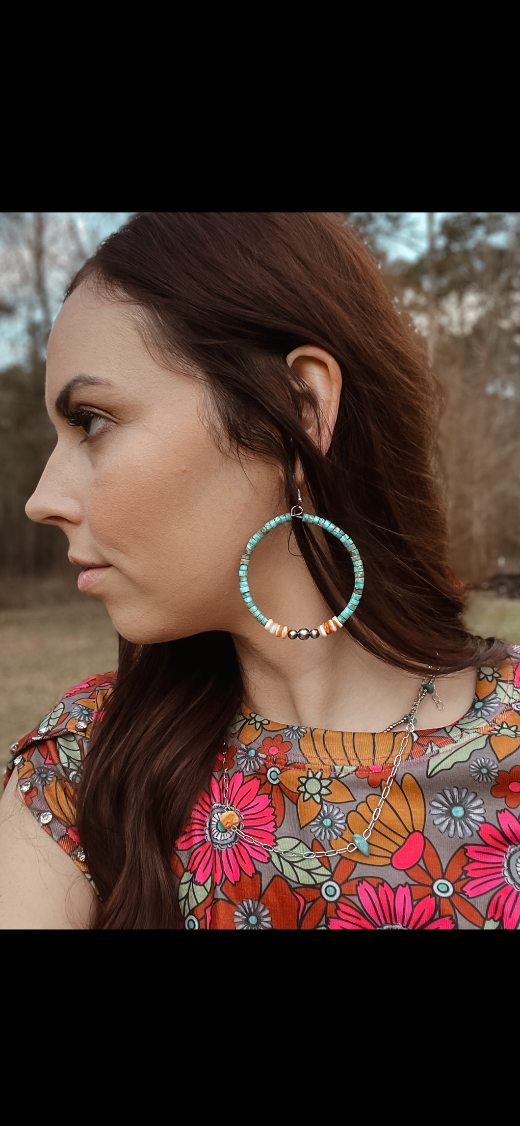 Turquoise & Sunshine Hoops